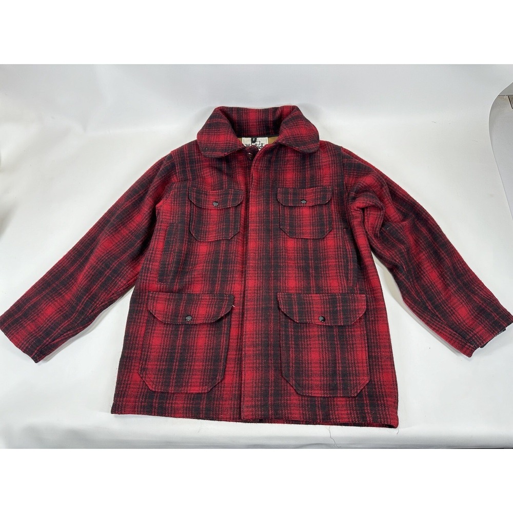 Woolrich Hunting Jacket Wool Mackinaw Buffalo Plaid Coat 60s 70s Mens 40 Vintage